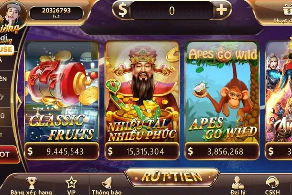 Hình ảnh máy slot cổ điển với các biểu tượng trái cây